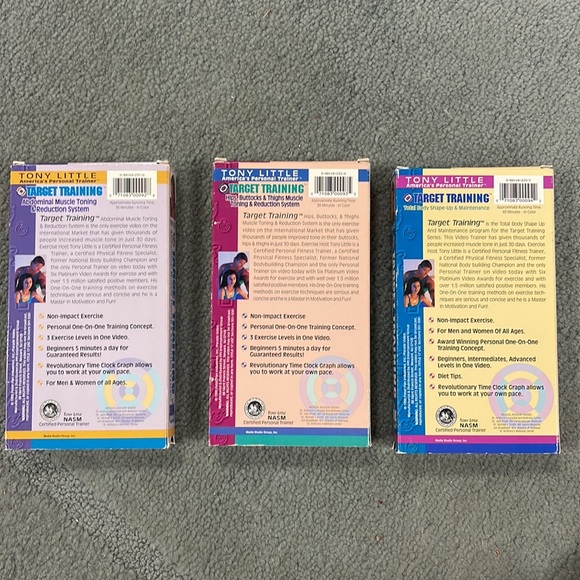 Vintage 90’s TONY LITTLE Target Training VHS Exercise Tapes - Set of 3 - Picture 3 of 11